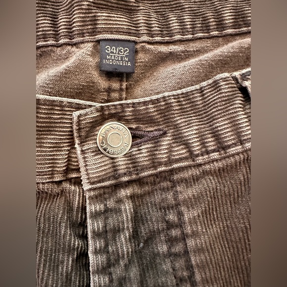 352. MENS Banana Republic Denim Vintage Brown Cotton Corduroy Straight Leg Pants - Picture 3 of 9